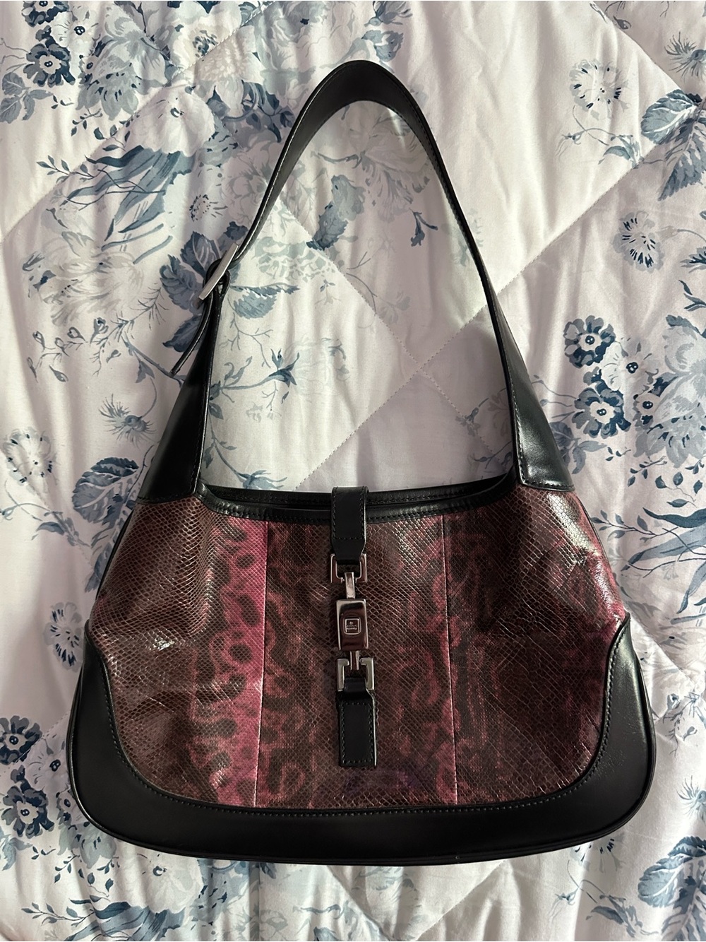 GUCCI VINTAGE PYTHON JACKIE HOBO PURSE